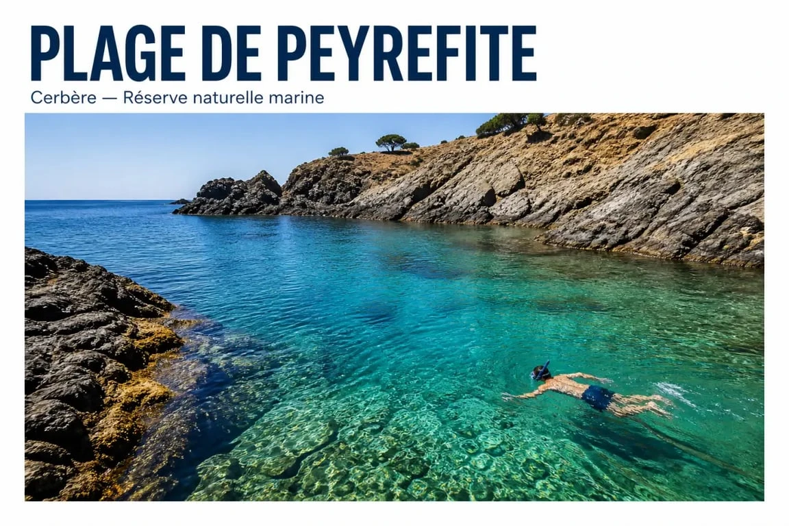 Plage de Cerbère à Peyrefite pour le snorkeling dans une crique rocheuse