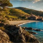 Crique de paulilles : plage de galets et sentier côtier