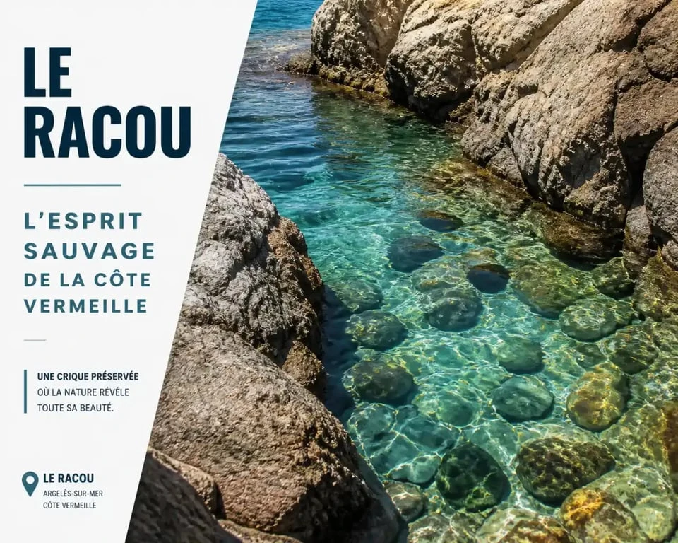 Crique rocheuse et eaux cristallines à la plage du Racou.