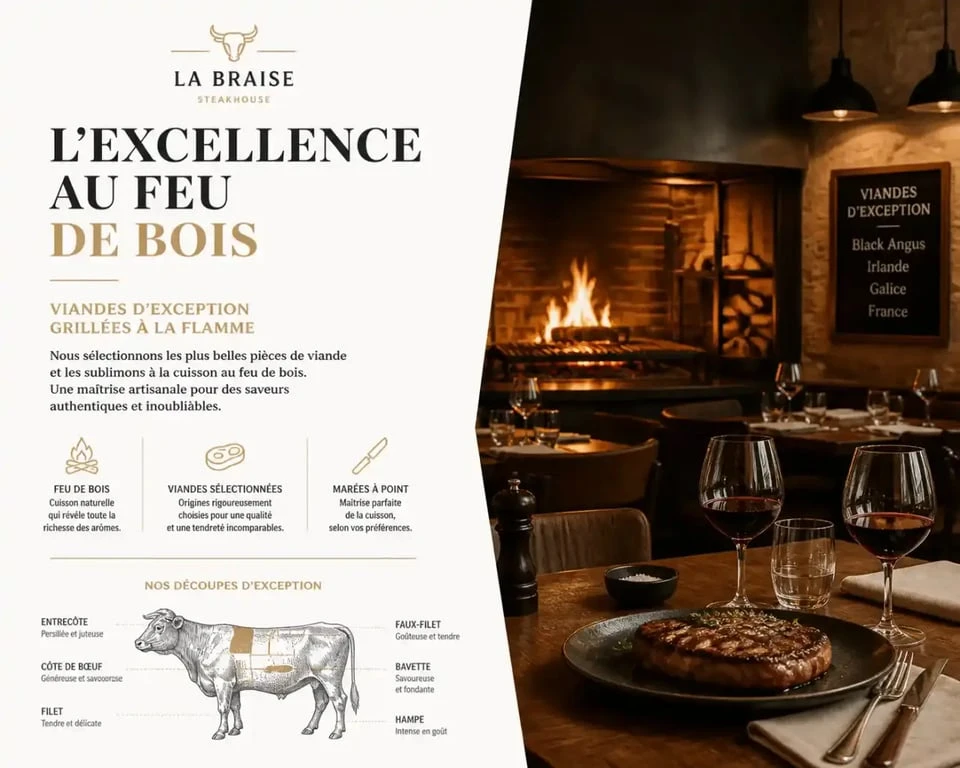 Ambiance d'un restaurant de viande à Perpignan pour une dégustation de grillades