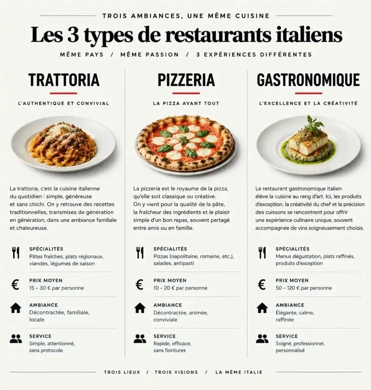 Comparatif des types de restaurants italiens à Perpignan