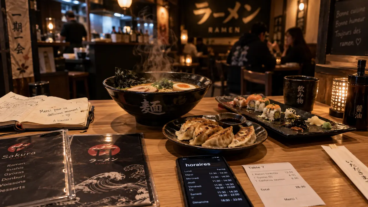 Meilleur restaurant japonais Perpignan : ramen fumant et sushis