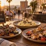 Restaurant brochettes Perpignan : plancha et brochettes sur terrasse